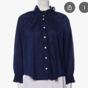 Veronica Beard Calisto Ruffled Button-Front Shirt Size XS